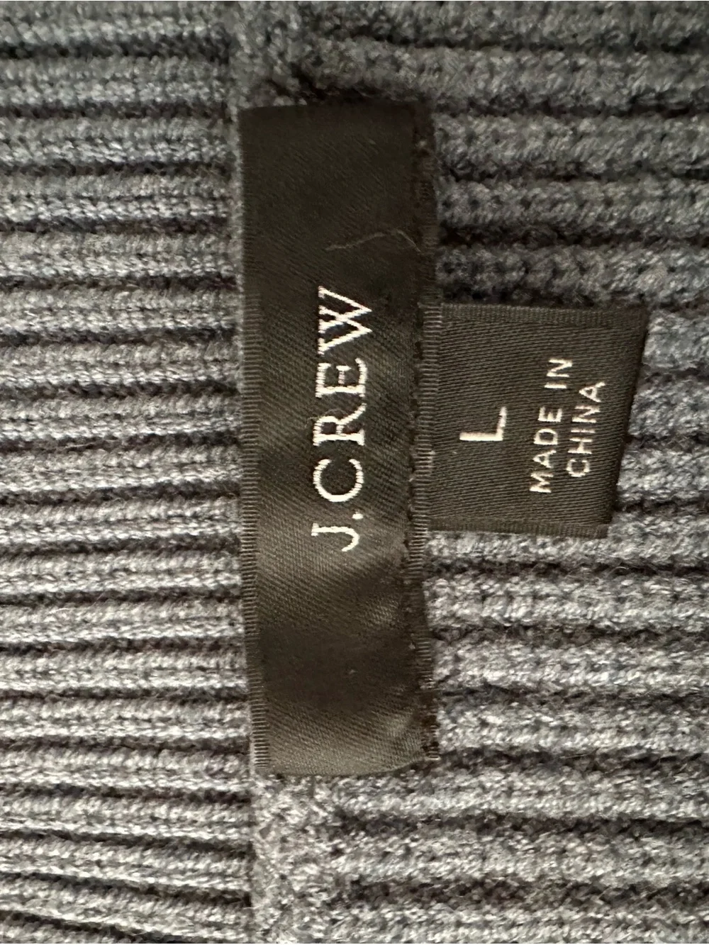 J. Crew Cozy Ribbed Crewneck Sweater - Slate Blue ladies size large BJ580